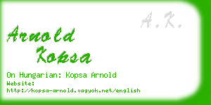 arnold kopsa business card